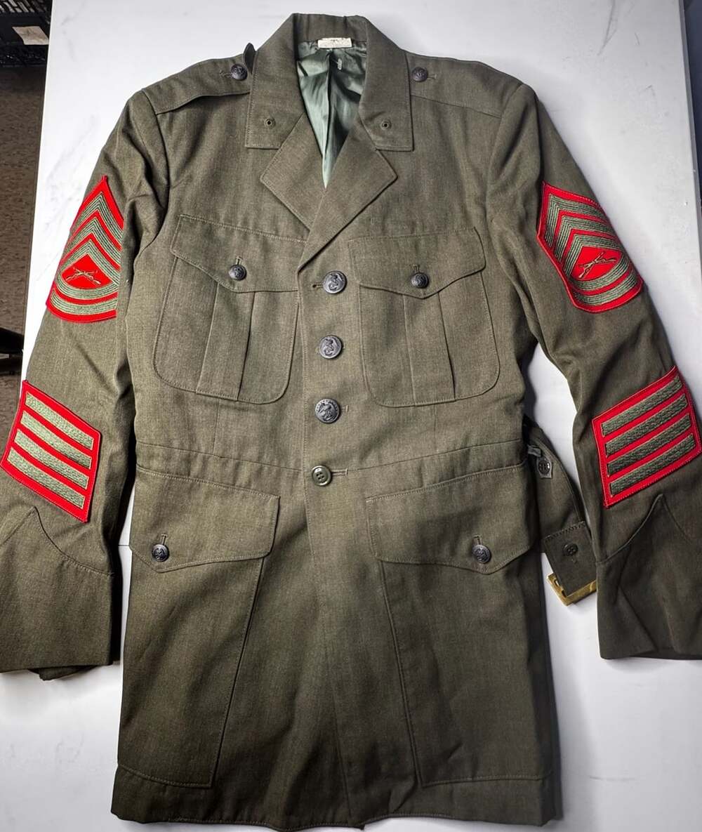 USMC Military Jacket Size 38R Green Wool Service Dress Uniform